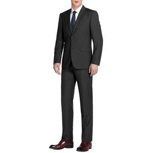 Verno Men's 2-Piece Suit Classic Fit Two Button Vented No Pleat 2 Piece Suit in